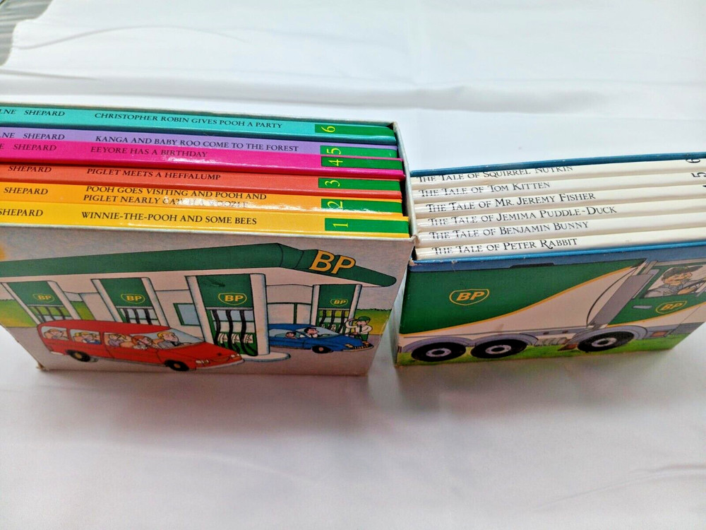 Childrens backpack books- 2 box sets- 6 Beatrix Potter & 6 Pooh-12 stories total
