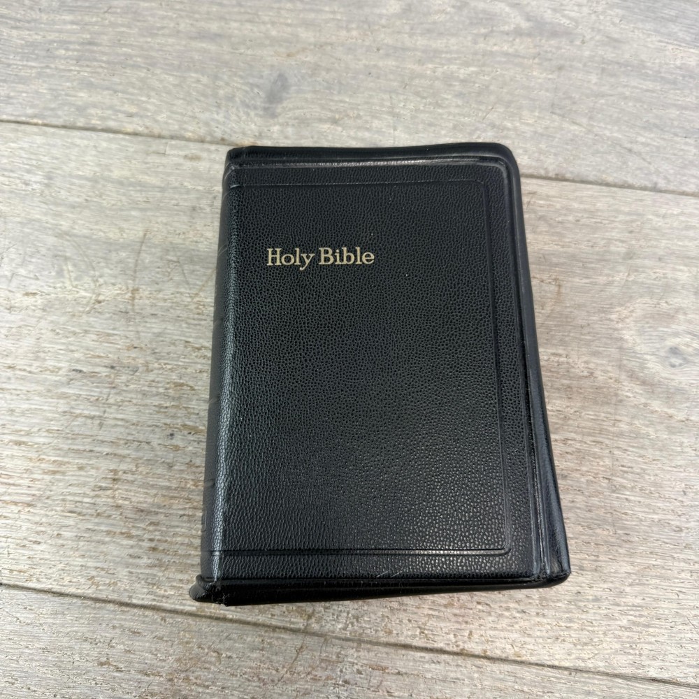 Vintage Holy Bible King James National Bible Press Black HC Illus Gilt Edges