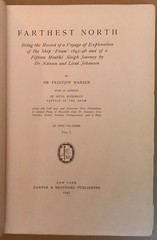 Nanson, Fridtjof Dr. FARTHEST NORTH, 1897, FIRST AMERICAN ED. FULL CALF BINDING.