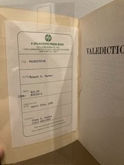 Robert B Parker — Uncorrected Page Proof of Valediction – 1984 Delacorte Press