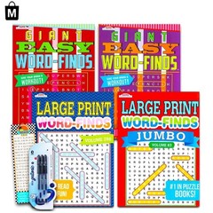4 Pack of Large Print Word Find Puzzles – Perfect for Seniors and Adults