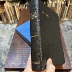 Collins Genuine Morocco Black Leather Red Letter Concordance Bible