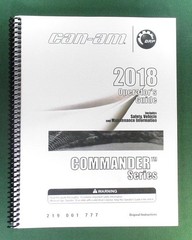 2018 Can-Am Commander 800R Owner’s Manual: 171 Pages & Protective Covers!