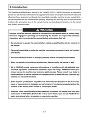 YANMAR ViO27-5 ViO35-5 Excavator Operation and Maintenance Manual – WIRE BOUND