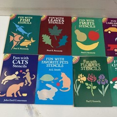 Vintage Dover Stencil Books 10 In Lot Plus One Stained Glass Coloring Book