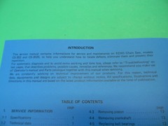 ECHO CS-302 CS-302S CHAINSAW SERVICE MANUAL ( TROUBLESHOOOTING ) —– MAN 104B