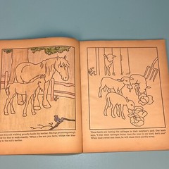 1936 Giant Farmyard Coloring Book – Partially Colored – 14 by 11 inches!