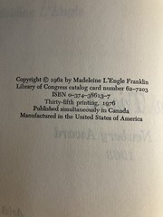 A Wrinkle In Time Madeline L’Engle ⓒ 1962 Thirty-fifth Printing 1976 HC/ DJ