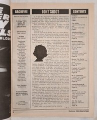 BACKFIRE Volume 3 #2 Fireballs Of Freedom ESTRUS Murder City Devils 2000 fanzine