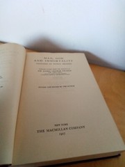 MAN, GOD AND IMMORTALITY-SIR JAMES GEORGE FRAZER-HC-1927-THE MACMILLAN COMPANY
