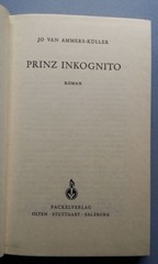 Prince Incognito Novel Jo Van Ammers-Küller Torch Publisher 1960 291 Pages