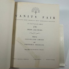 Vanity Fair 1920s and 1930s Cleveland Amory Frederic Bradlee 1960 Viking