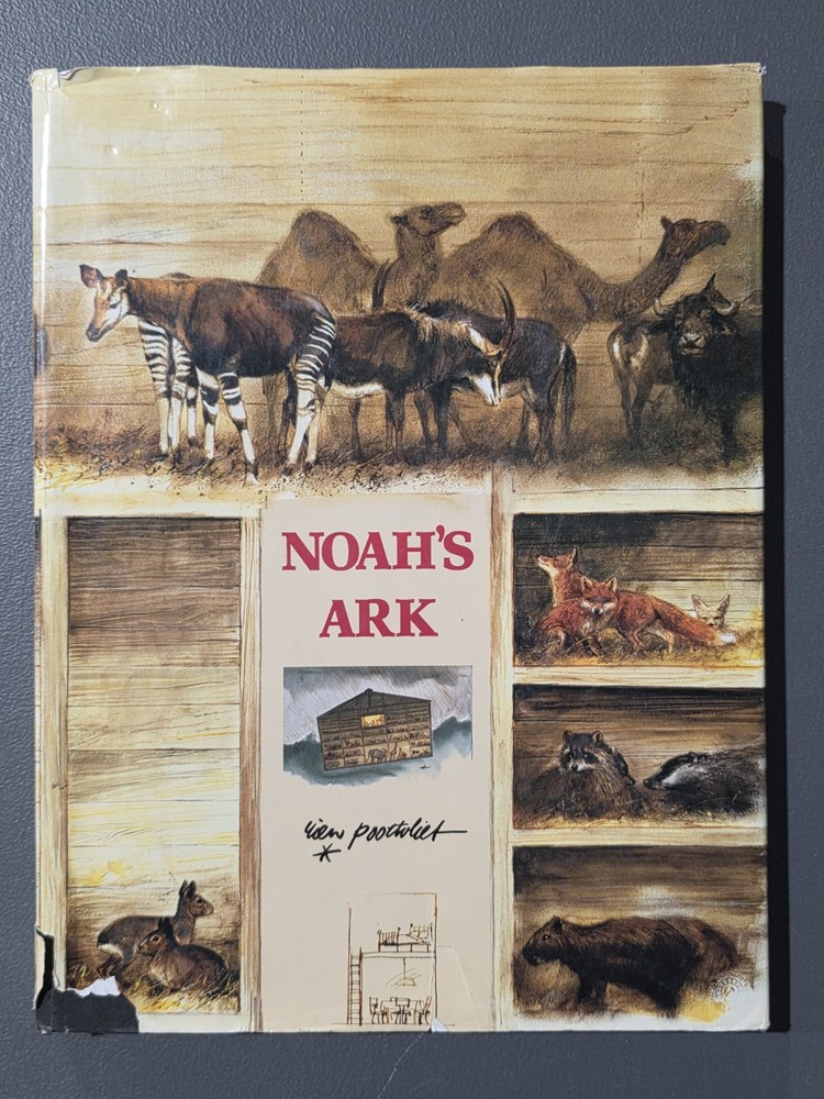 Vintage Noah’s Ark Rien Poortvliet HC Beige Illustrated 1986 Abrams Netherlands