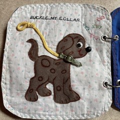 Vintage Handmade Children’s Quiet Soft Fabric Activity Busy Book 8.75” x 9.5”