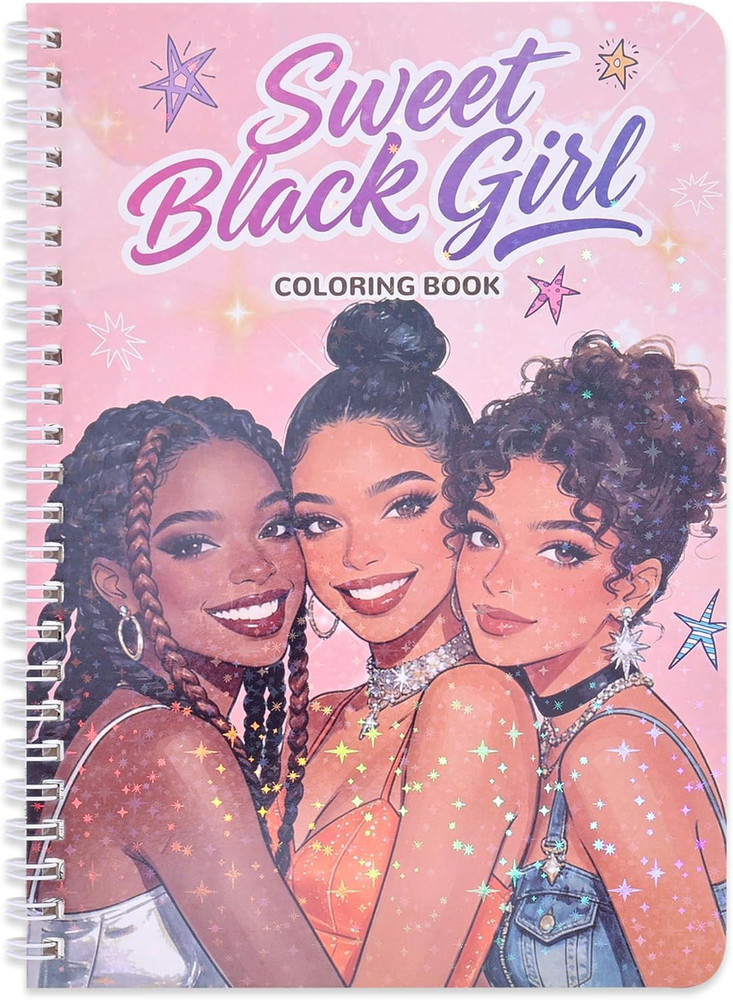 Women’S Coloring Book 30 Pages Black Girls Coloring Books for Adults to Relax an