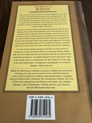 Message of Romans : God’s Good News for the World by John R. W. Stott (2001,…