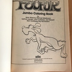 Foofur coloring book. 128 Pages. 1987. Vintage. Rare. Marvel Books.