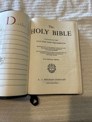 Holman Verse Reference Jewel 1972 Bible UK Print Blue Morocco Leather Red Letter