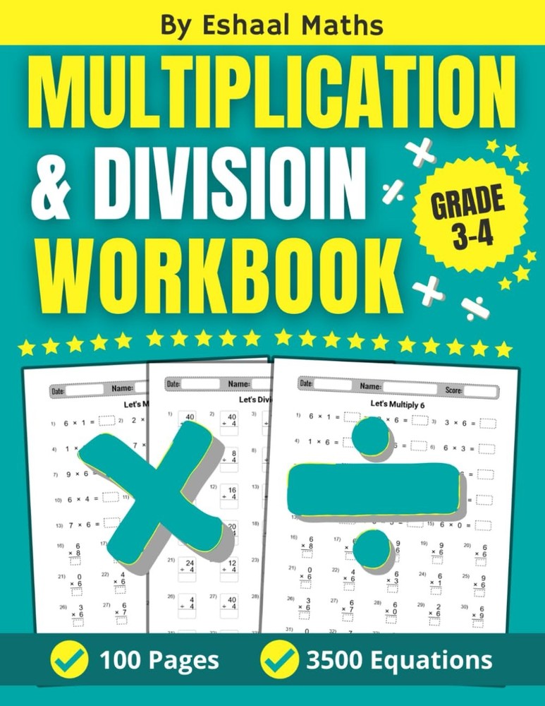 Multiplication Division Workbook: 100 Pages Of Math Timed Tests Digits 0-12 …