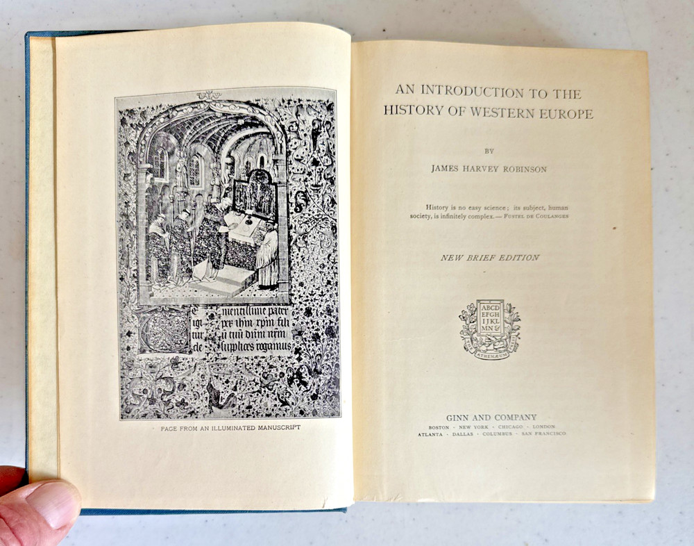 An Introduction to the History of Western Europe 1931 Hardcover