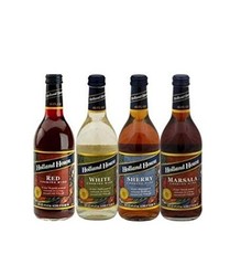 Pack of 4 Cooking Wines: 16oz Sampler Bottles of Red, White, Marsala & Sherry