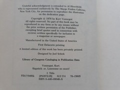 Kurt Vonnegut Slapstick 1976 1st Ed Hardcover Delacorte Press Satire Novel Book