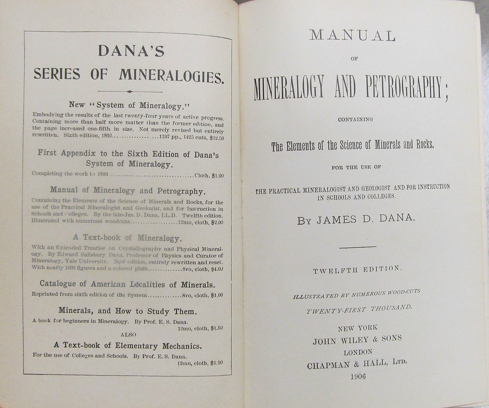 Manual of Mineralogy and Petrography by Dana James