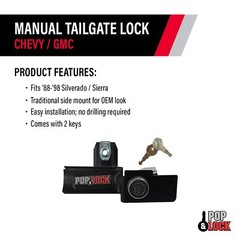 PL1050 Black Manual Tailgate Lock for Chevy/GMC