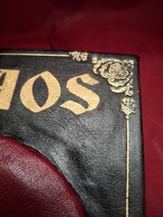 Chaos-Tom O’Neill-FORE EDGE PAINTING Leather Red Gold Skull One-of-a-Kind Manson