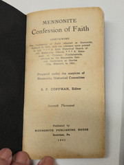 1931 & 1939 MENNONITE CONFESSION OF FAITH Dortrecht Historical S F Coffman