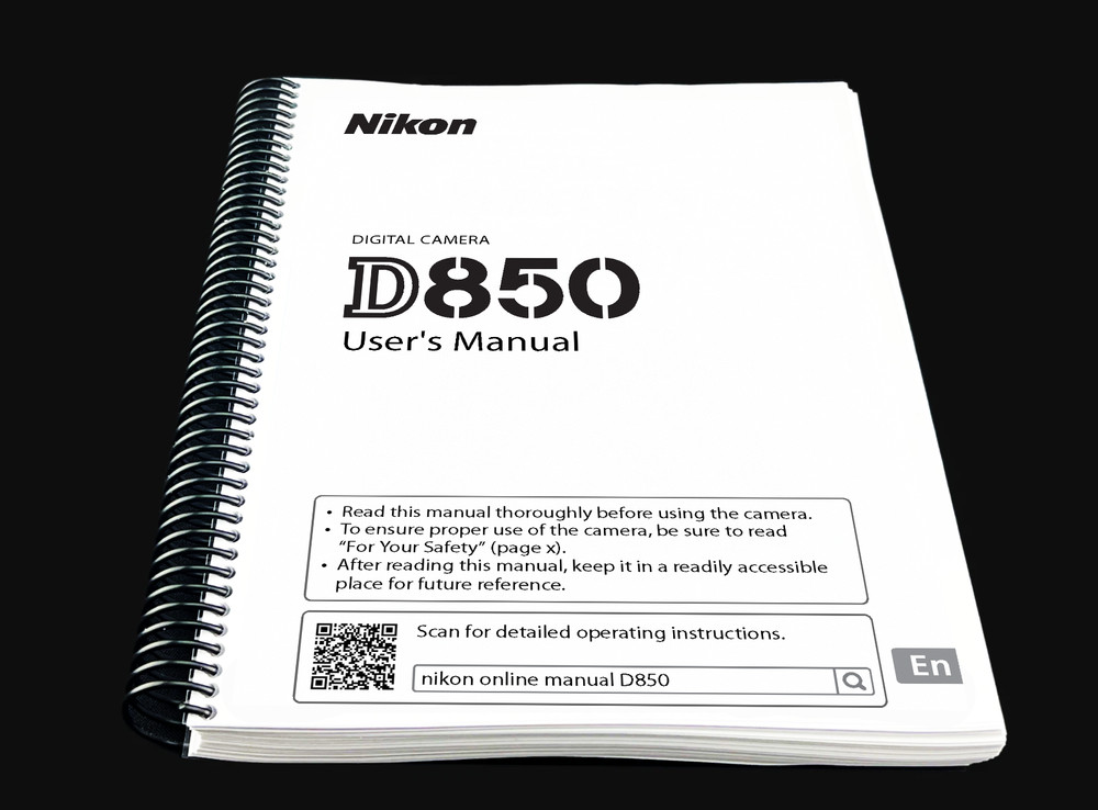 Nikon D850 Instruction Owners Manual User Guide 400 Pages – Coil Bound