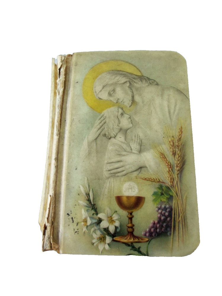 Vtg Little Key of Heaven Prayer book 1937! CELLUOID COVER! CRUCIFIX! GILDED