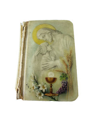 Vtg Little Key of Heaven Prayer book 1937! CELLUOID COVER! CRUCIFIX! GILDED