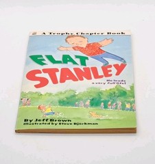 Flat Stanley SIGNED ILLUSTRATION Steve Bjorkman Trophy Chapter Book Jeff Brown