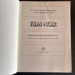 FILM NOIR: AN ENCYCLOPEDIC REFERENCE By Alain Silver and Elizabeth Ward PB 1979