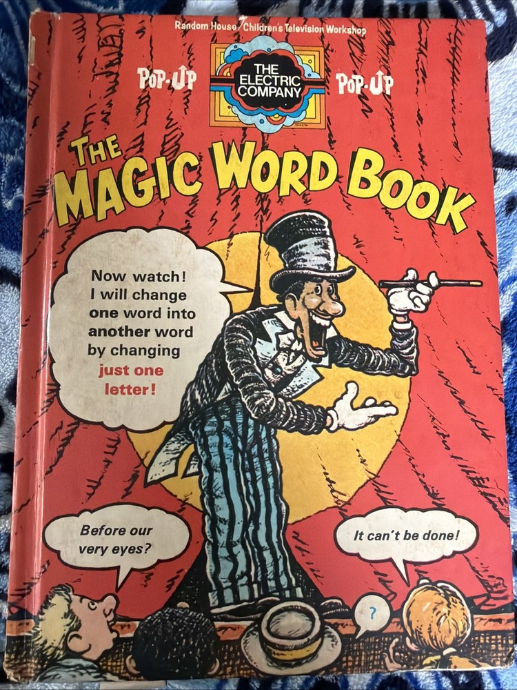 Vintage 1973 The Magic Word Book Pop-Up Electric Company Random House CTW