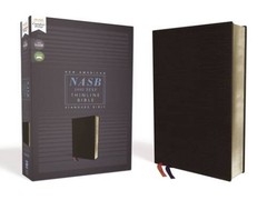 NASB, Thinline Bible, Bonded Leather, Black, Red Letter Edition, 199 – VERY GOOD