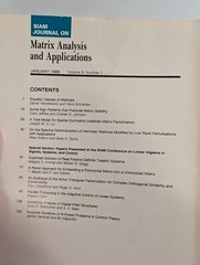 SIAM Matrix Analysis and Applications Society Mathematics 1988 vol 9 1-4 241015