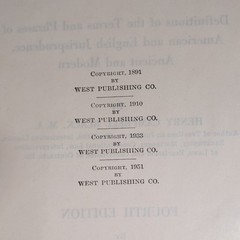 Black’s Law Dictionary Fourth Edition 4th West Publishing Company 1951 Hardcover