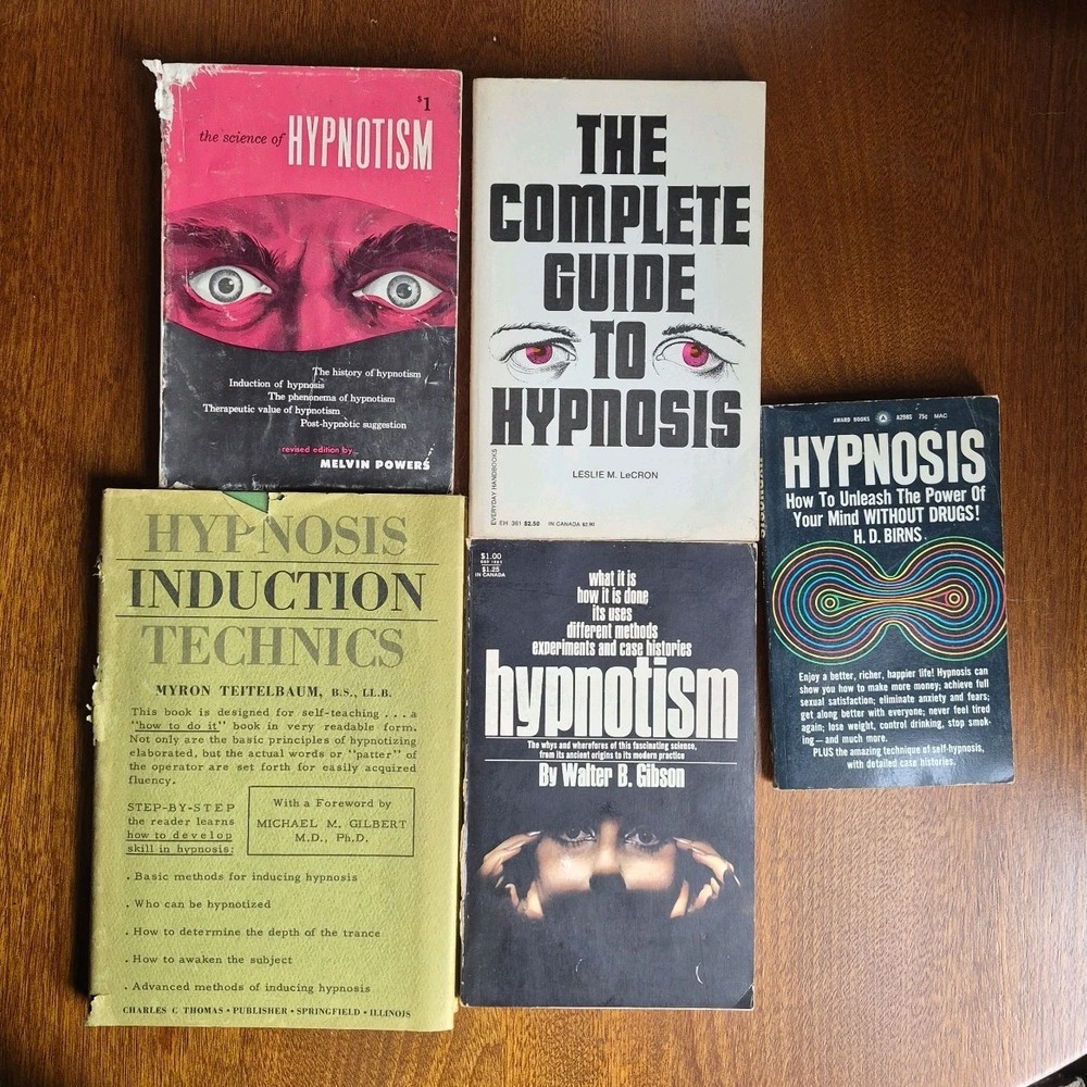 Vintage Hypnosis Book Lot, Induction, Science, Hypnotism, Complete Guide, Power