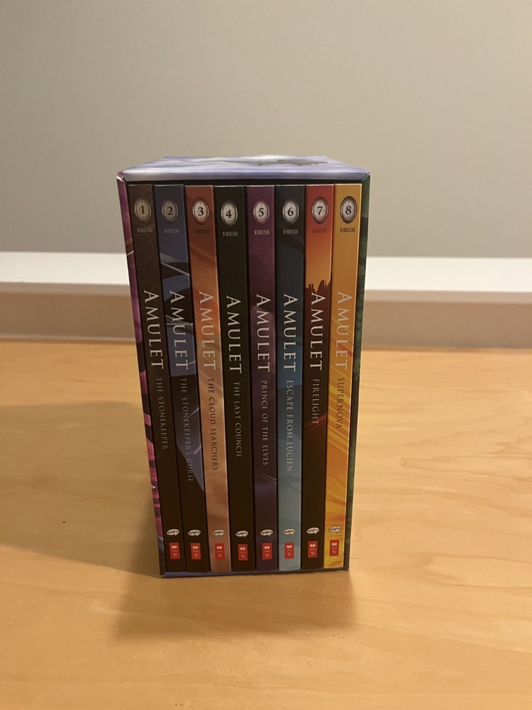 Amulet Books 1-8 Box Set Kazu Kibuishi Scholastic 2018 Graphic Novel Paperback