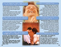 English/Spanish/Korean, 3-Language GOSPEL TRACTS, 40 PK, 4 Covers, 24 Pgs ea