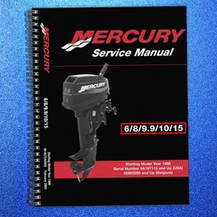 MERCURY 1986-2003 6 8 9.9 10 15 HP SERVICE MANUAL SPIRAL FASTENED, TOUGH COVERED