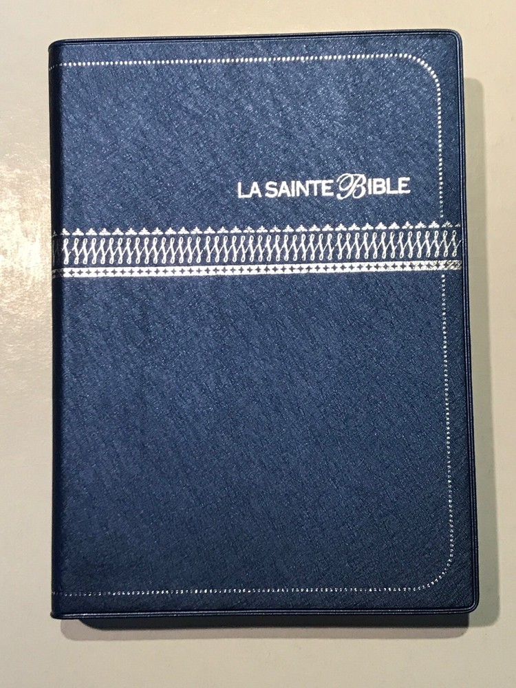 French Bible LARGE PRINT Compact, Louis Segond 1910, Marine Blue Vinyl