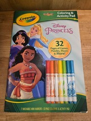 Crayola Coloring Book Disney Princess Activity Pad Washable Markers Games Puzzle