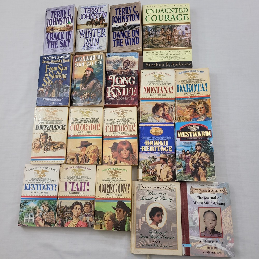 LOT OF 19 BOOKS RARE Dana Fuller Ross Terry C Johnston James Thom 17 PB 2 HB VTG