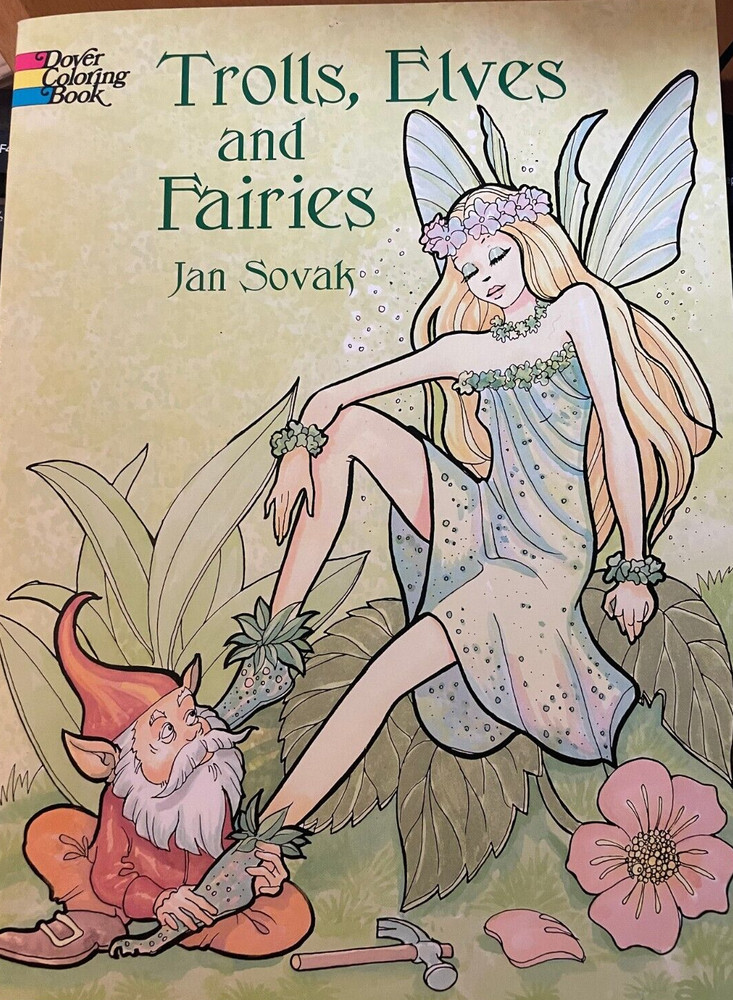 Trolls, Elves and Fairies Dover Coloring Book by Jan Sovak Paperback #0486423824