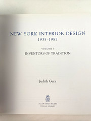 New York Interior Design 1935-1985 Illustrated-Judith Gura-History/Art