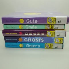 5 RAINA TELGEMEIER Graphic Novels ~ GUTS ~ SMILE ~ GHOSTS ~ SISTERS ~ DRAMA