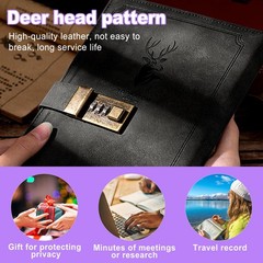 ZeriLion 240 Pages A5 Lock Journal Retro PU Leather Locking Diary Notebook – …